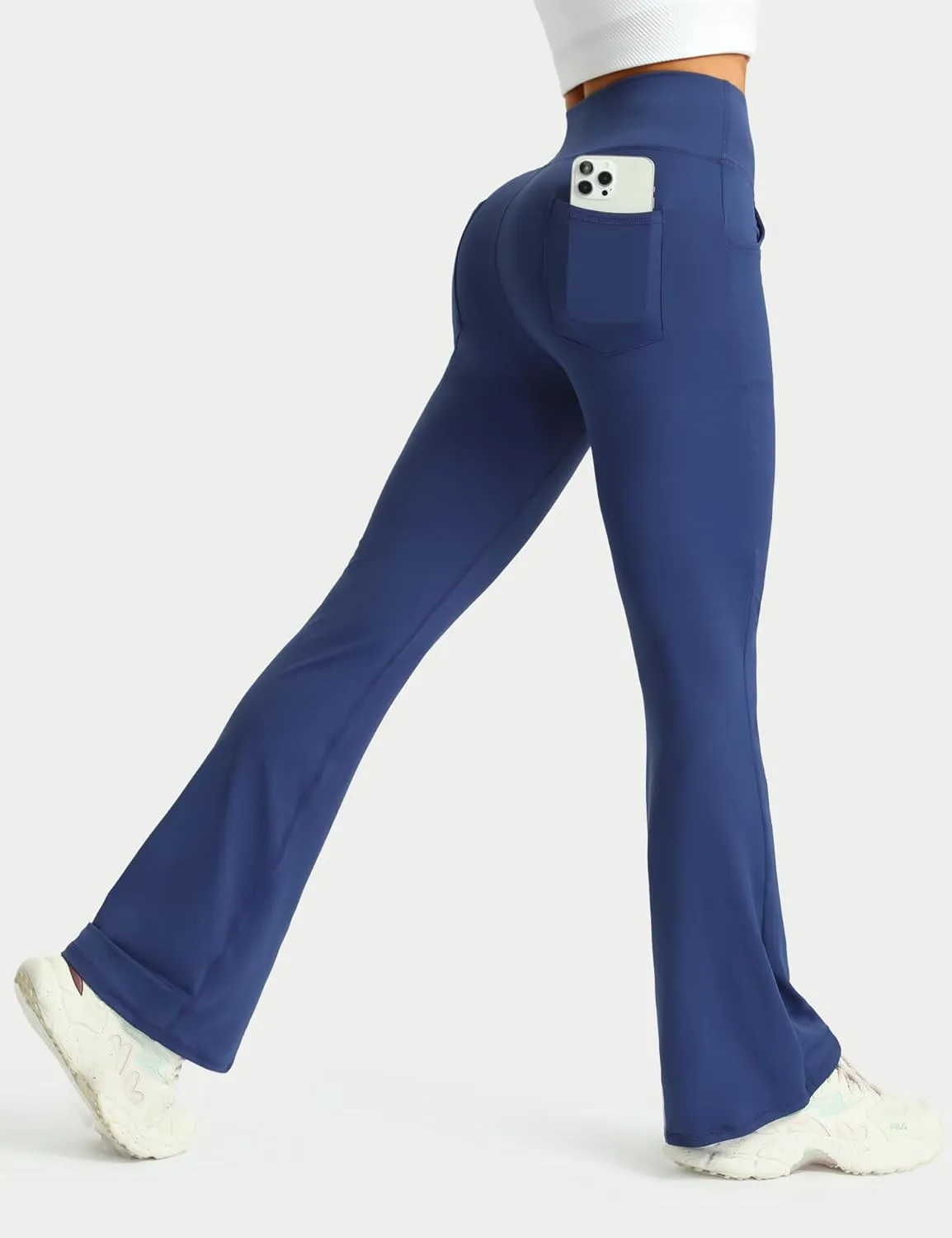 3 Packs Womens High Waist Flare Pants-Flare Yoga PantsYoga Pants with Pockets - High Waist and Wide Leg