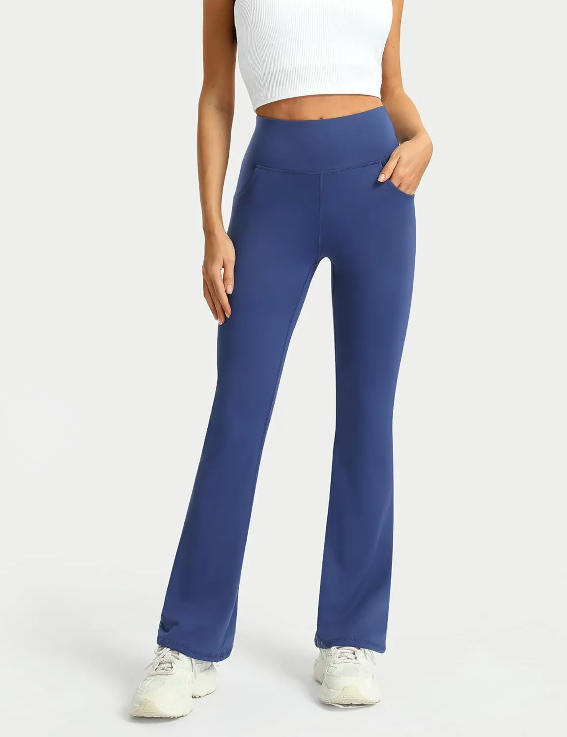 3 Packs Womens High Waist Flare Pants-Flare Yoga PantsYoga Pants with Pockets - High Waist and Wide Leg