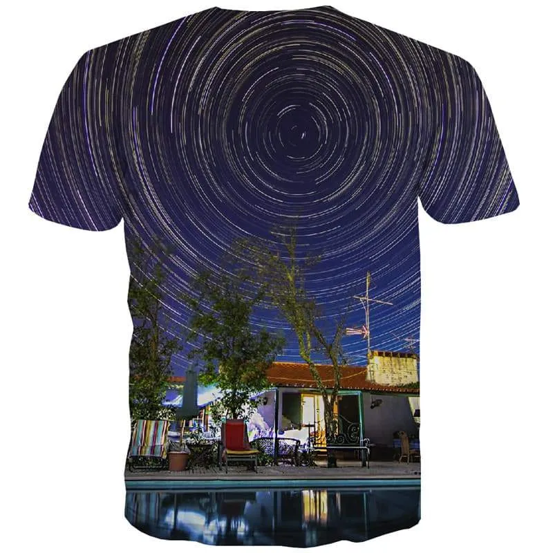 Abstract T shirts Men Dizziness Tshirt Printed Tree Shirt Print City T shirts Funny