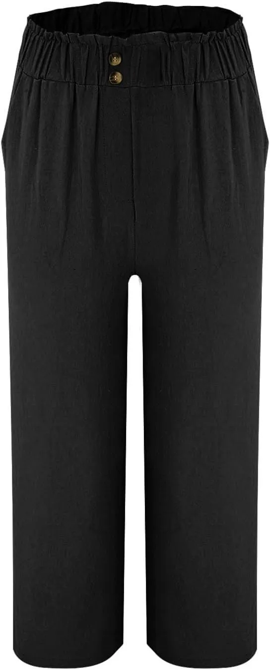 ADHOWBEW Womens Summer Pants 2025 Dressy Trousers Loose Fit Comfy Lounge Cover Ups Slacks Casual Plus Size Trendy Pants