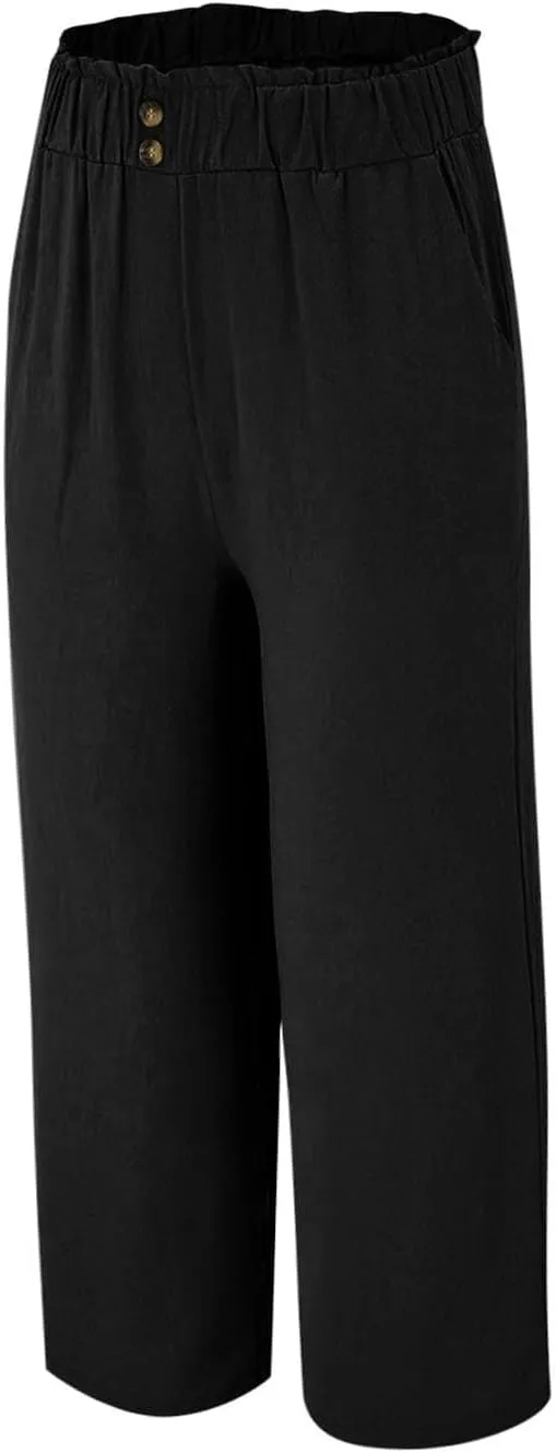 ADHOWBEW Womens Summer Pants 2025 Dressy Trousers Loose Fit Comfy Lounge Cover Ups Slacks Casual Plus Size Trendy Pants