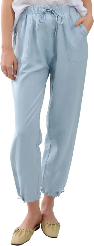 Amazhiyu Womens Linen High Waist Pencil Pants with Pockets Drawstring Trousers
