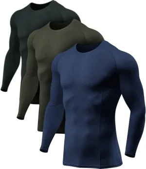 ATHLIO Men's UPF 50  Long Sleeve Compression Shirts, Water Sports Rash Guard Base Layer, Athletic Workout Shirt