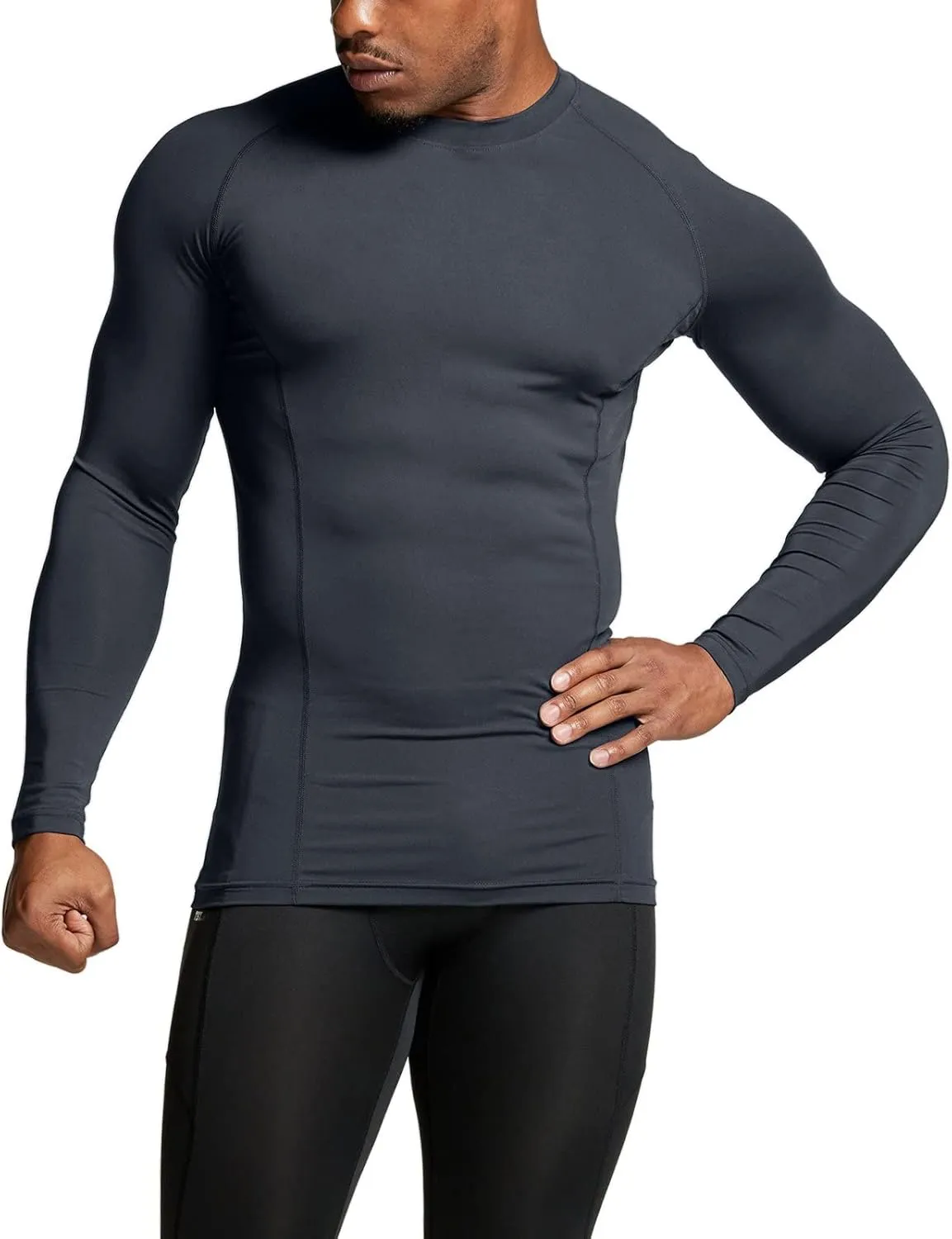 ATHLIO Men's UPF 50  Long Sleeve Compression Shirts, Water Sports Rash Guard Base Layer, Athletic Workout Shirt