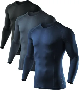 ATHLIO Men's UPF 50  Long Sleeve Compression Shirts, Water Sports Rash Guard Base Layer, Athletic Workout Shirt