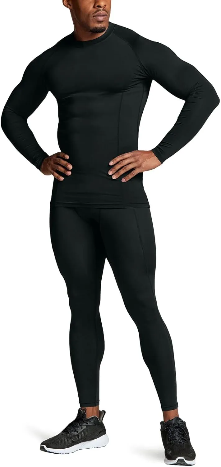 ATHLIO Men's UPF 50  Long Sleeve Compression Shirts, Water Sports Rash Guard Base Layer, Athletic Workout Shirt