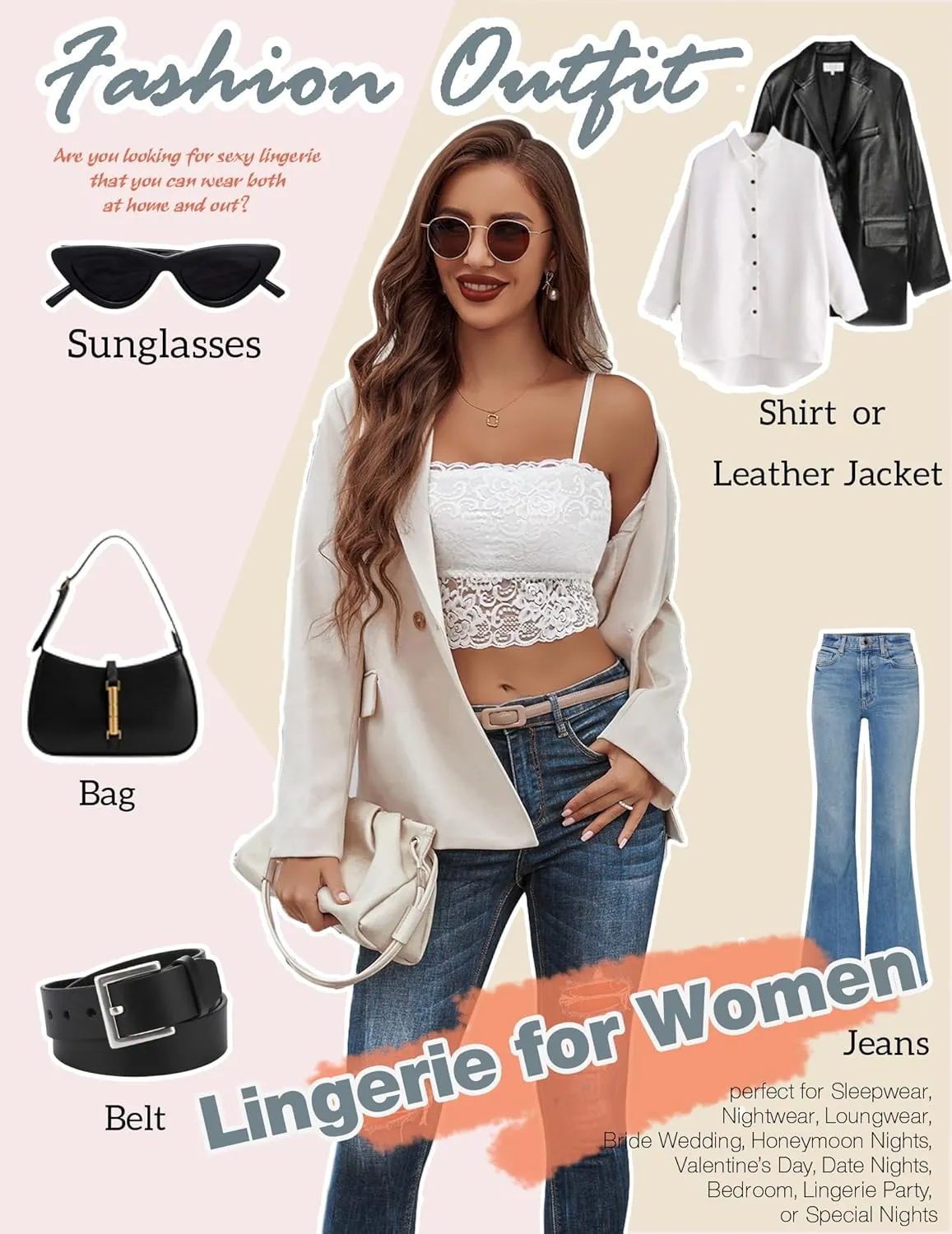 Avidlove Bralettes for Women Lace Spaghetti Strap Tank Top Tube Slim Basic Camisole
