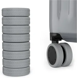 AWINNER 8 Pack Luggage Wheels Covers - Silicone Luggage Wheel Protector Covers for most 8 Spinner Wheel Suitcases or Office Chair Caster,Durable,Mute and Shock Absorption (Grey)