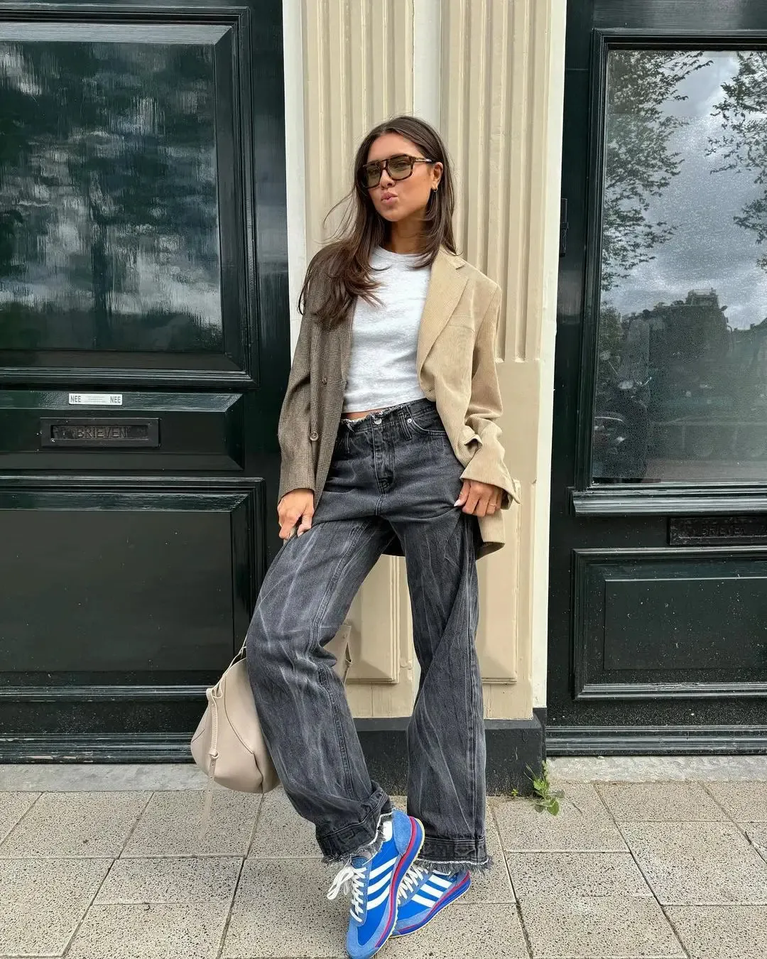Back To School Joskaa Casual Patchwork Lapel Pocket Long Sleeve Women's Jacket Fashion Single Breasted Contrasting Coats Autumn Female Commute Outwear