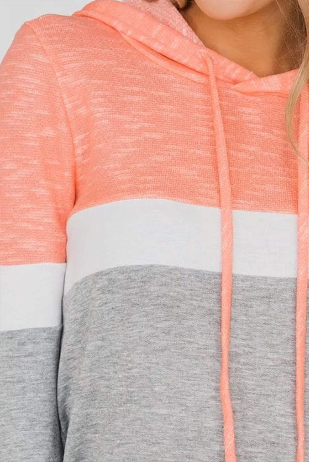 Barlver Women's Casual Hoodies Color Block Long Sleeve Drawstring Sweatshirts 1/4 Zip Pullover Lightweight Tops with Pocket