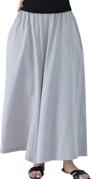Beach Pants for Women Wide Leg Wide Leg Long Pant Trousers with Pocket Linen Blend
