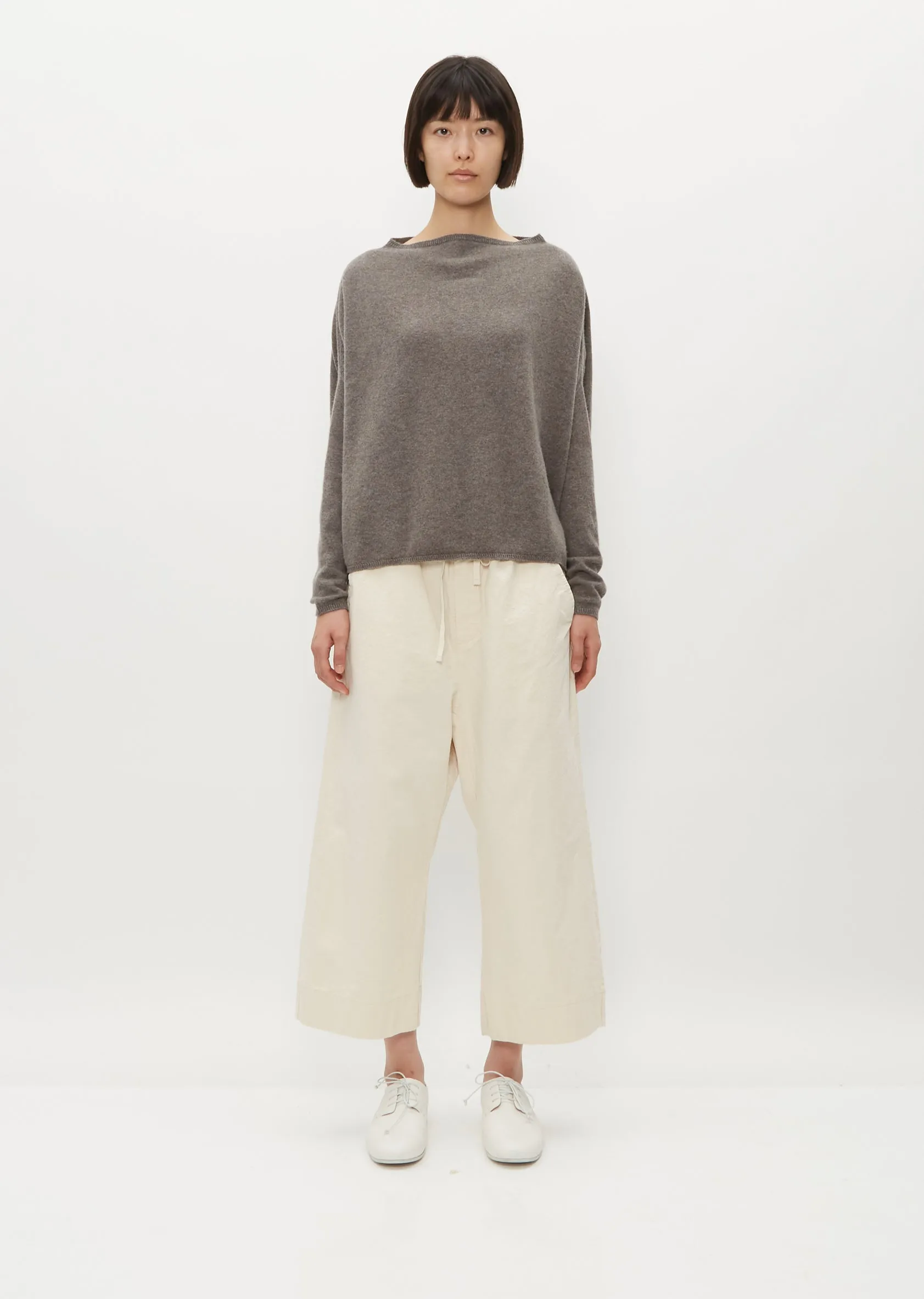 Boatneck Cashmere Sweater — Grey