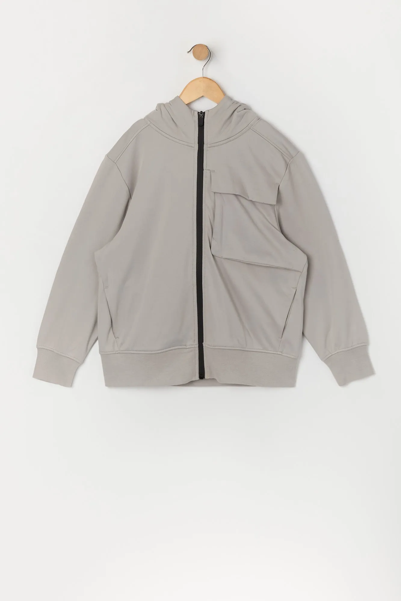 Boys Active Cargo Zip-Up Hoodie