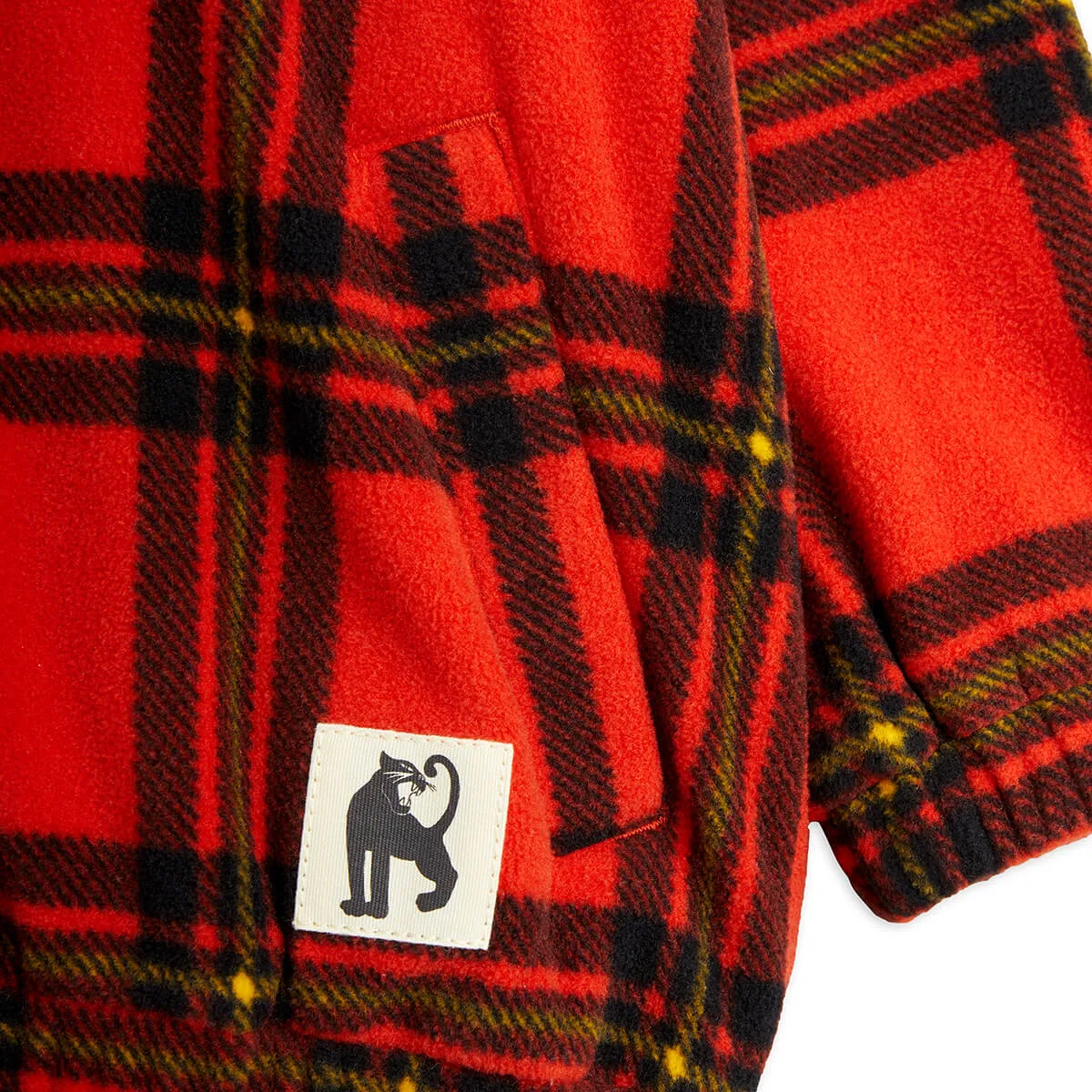 Check Fleece Jacket in Red by Mini Rodini