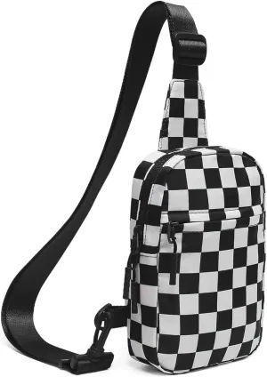 Checkered Sling Backpack Women Fanny Packs Bum Bag Crossbody Bags Cute Cross Body Hobo Shoulder Sport Wallet Purses 2025