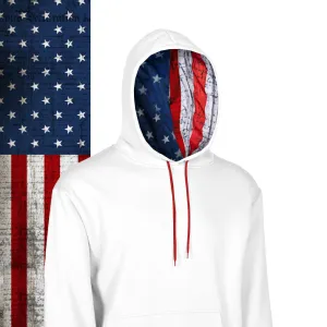 Classic Lined Hoodie | American Flag | White PreOrder