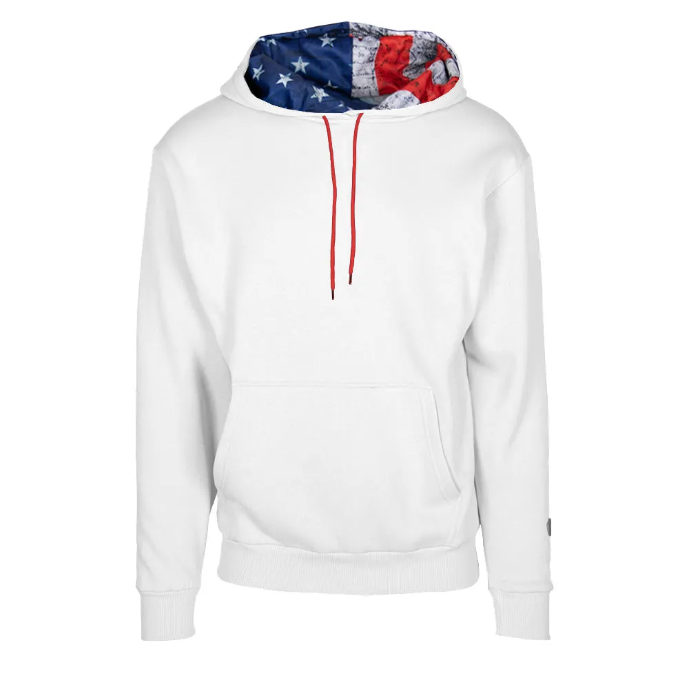 Classic Lined Hoodie | American Flag | White PreOrder