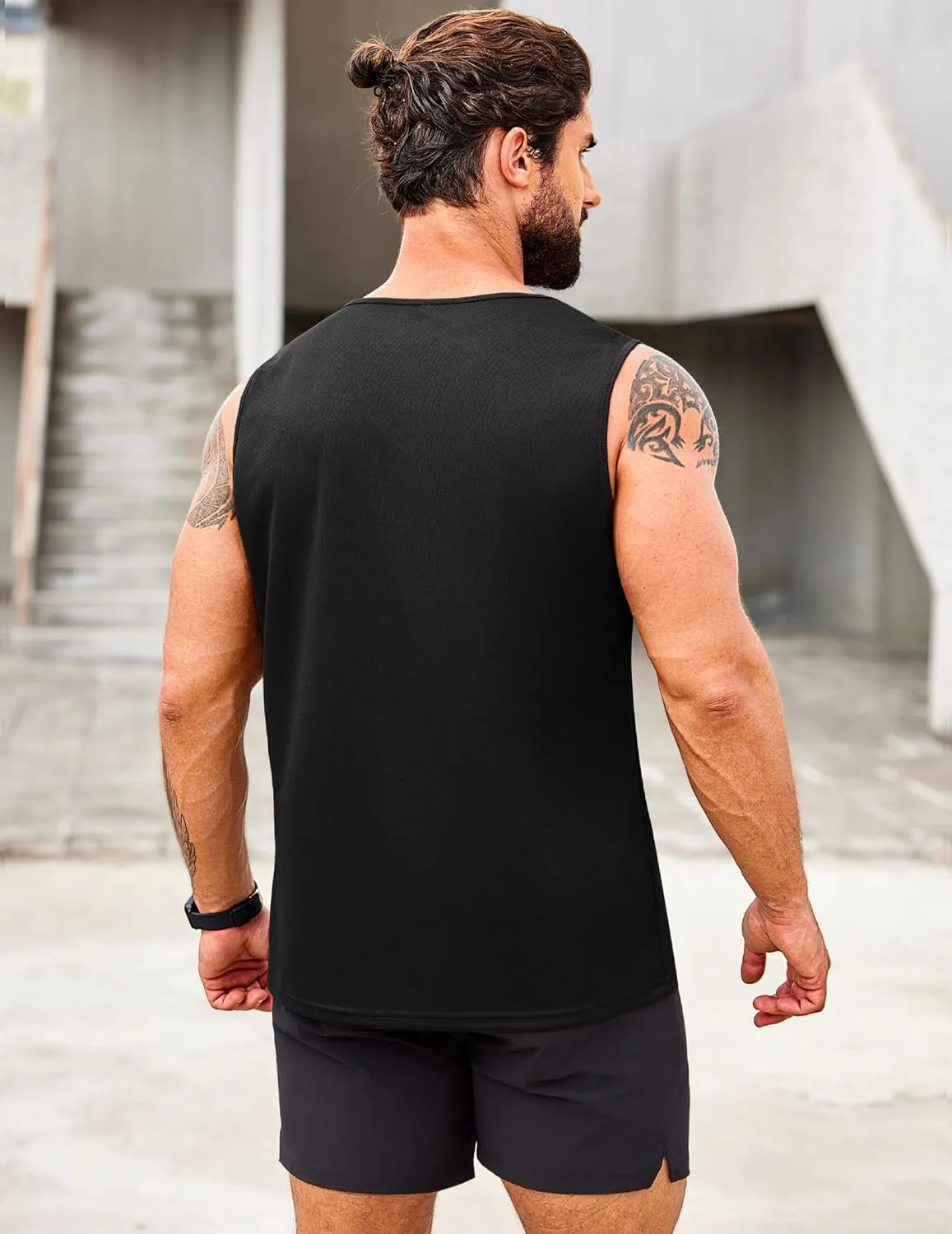 COOFANDY Men's 2 Pack Muscle Sleeveless Shirt Dry Fit Workout Gym Tank Tops