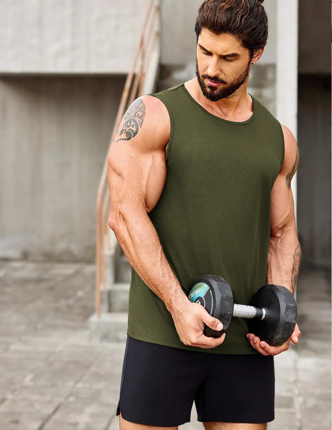 COOFANDY Men's 2 Pack Muscle Sleeveless Shirt Dry Fit Workout Gym Tank Tops