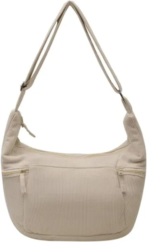 Corduroy Crossbody Bag for Women Lightweight Underarm Shoulder Purse Trendy Crescent Sling Hobo Bags Cute Tote Handbag