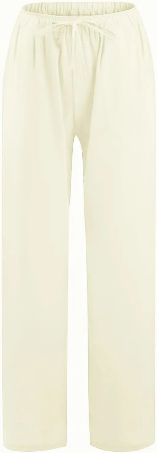 Cotton Linen Pants Women Summer Casual Loose Drawstring Pant Wide Leg High Waist Trousers Lounge Beach Slacks Outfits