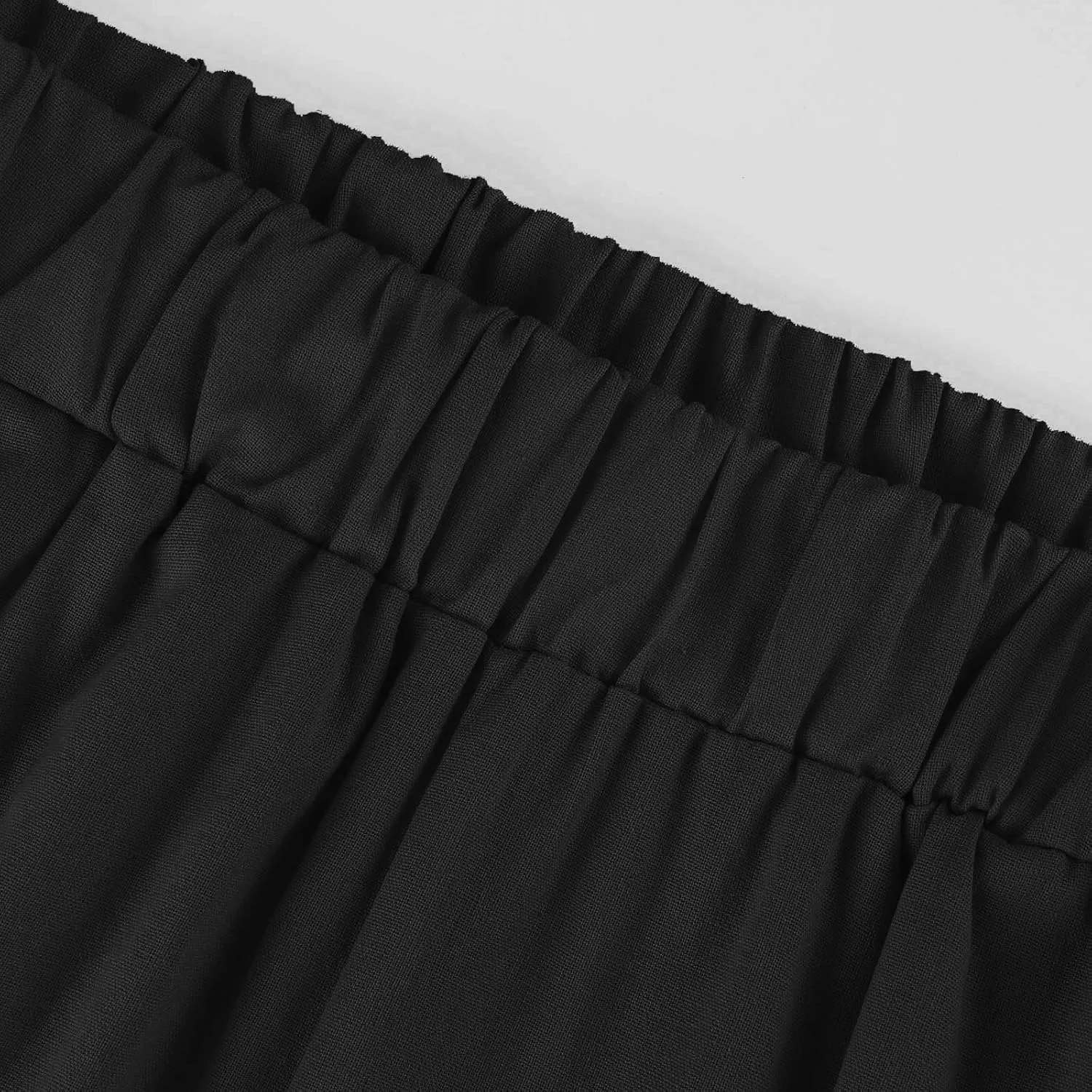 Cotton Linen Pants Women Summer Elastic Waist Straight Leg Plus Size Cropped Pants Casual Beach Trousers with Pockets