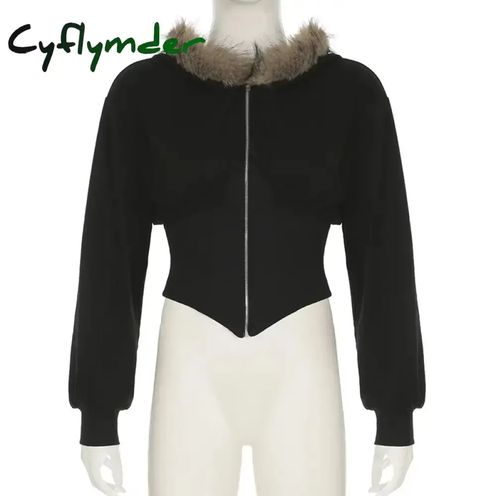 Cyflymder comfy outfits winter Jackets Casual Turn-Down Collar Long Sleeve Coats Dark Solid Zipper Pockets Women Autumn Winter Fashion Streetwear