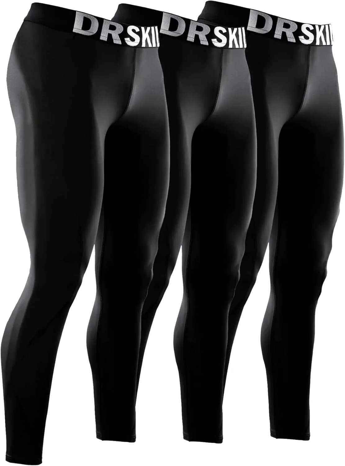 DRSKIN 3 or 2 Pack Men's Thermal Compression Pants Tights Fleece Lined Base Layers Underwear Sports Athletic Workout Winter