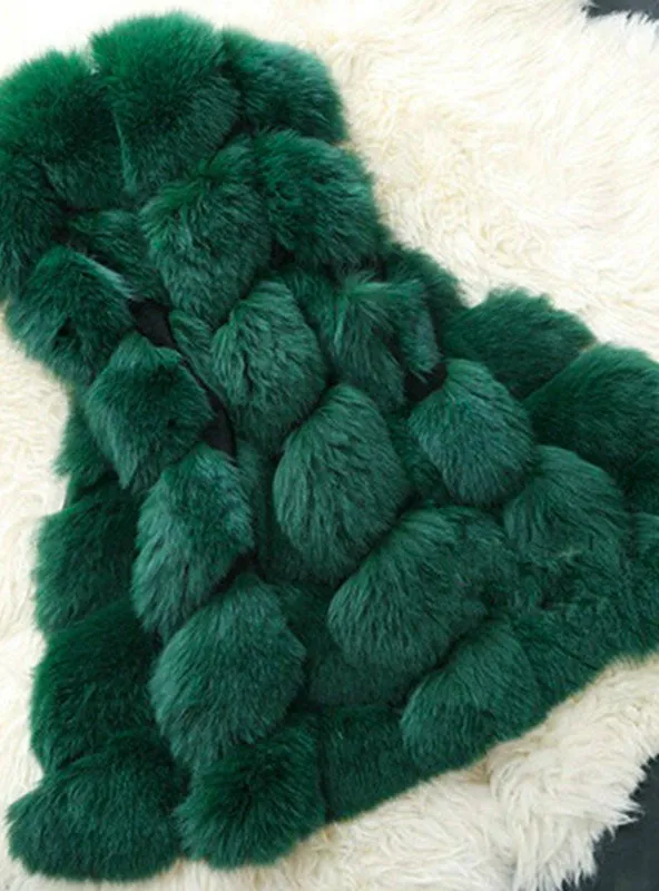 Faux Fox Warm Women Coat Vests Winter Furs