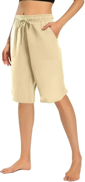 FlekmanArt Womens Capris for Summer Cotton Linen Pants Casual 2025 Loose Comfy Elastic Waist Cropped Trouser Beach Clothes