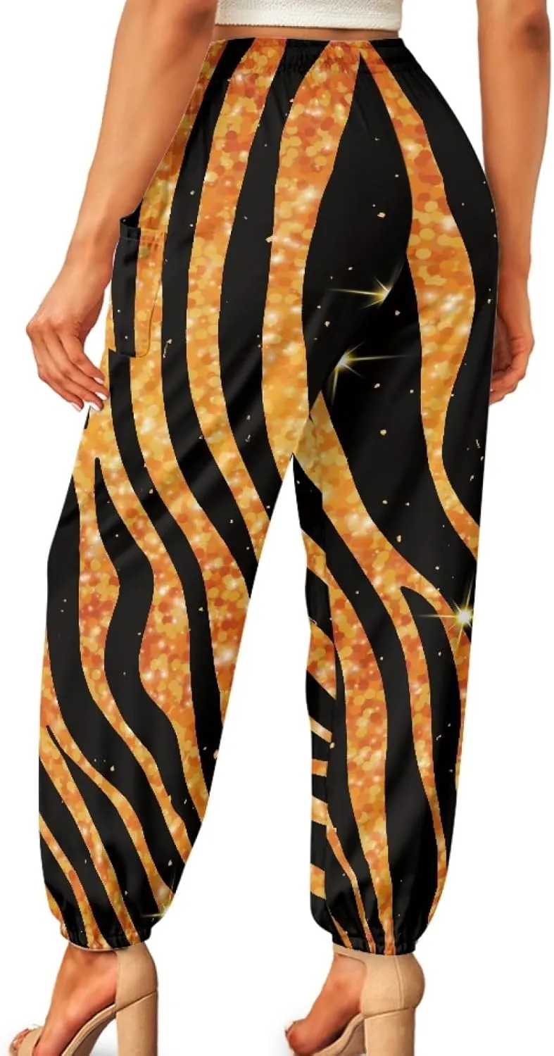 Forchrinse Red Galaxy Nebula Harem Pants for Women High Wiasted Flowy Yoga Jogger Loose Comfy Palazzo Pants Plus Size