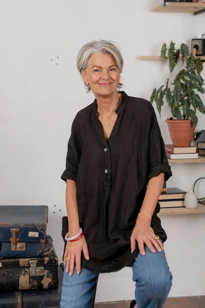 Frederic-Florence oversized loose linen shirt /dress