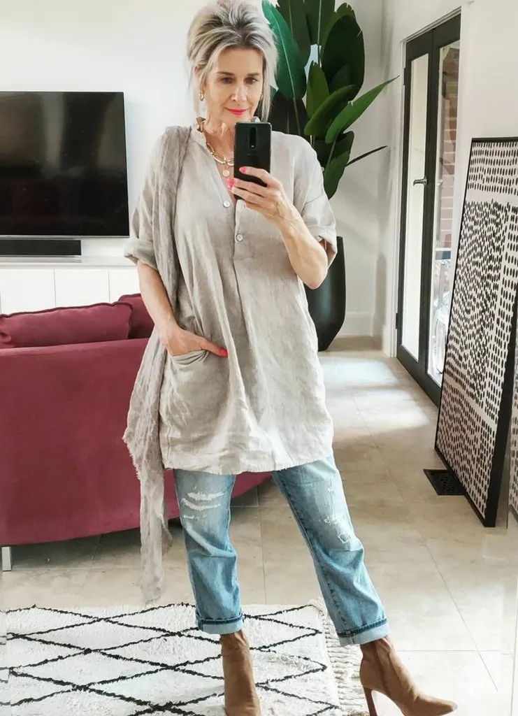 Frederic-Florence oversized loose linen shirt /dress