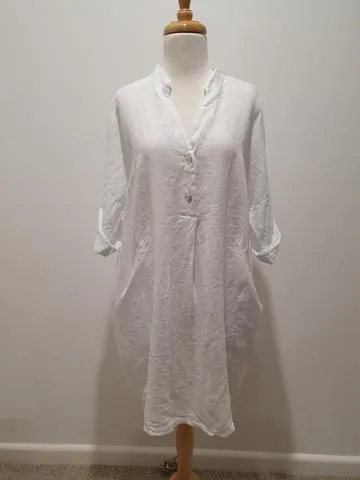 Frederic-Florence oversized loose linen shirt /dress