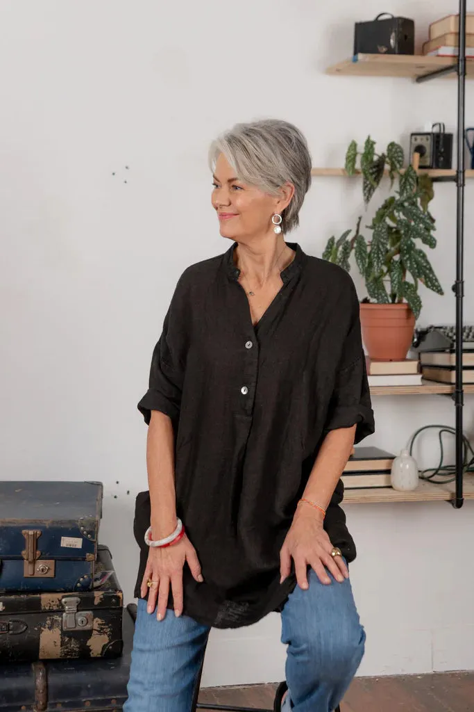 Frederic-Florence oversized loose linen shirt /dress