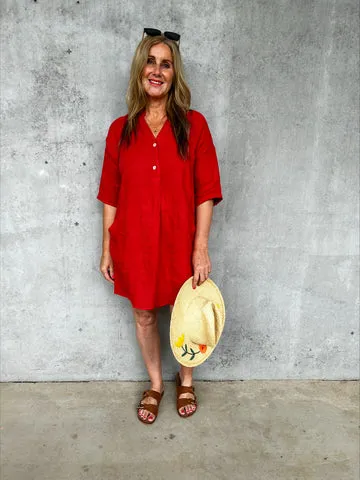 Frederic-Florence oversized loose linen shirt /dress