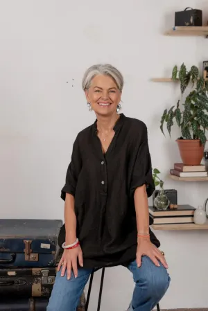 Frederic-Florence oversized loose linen shirt /dress