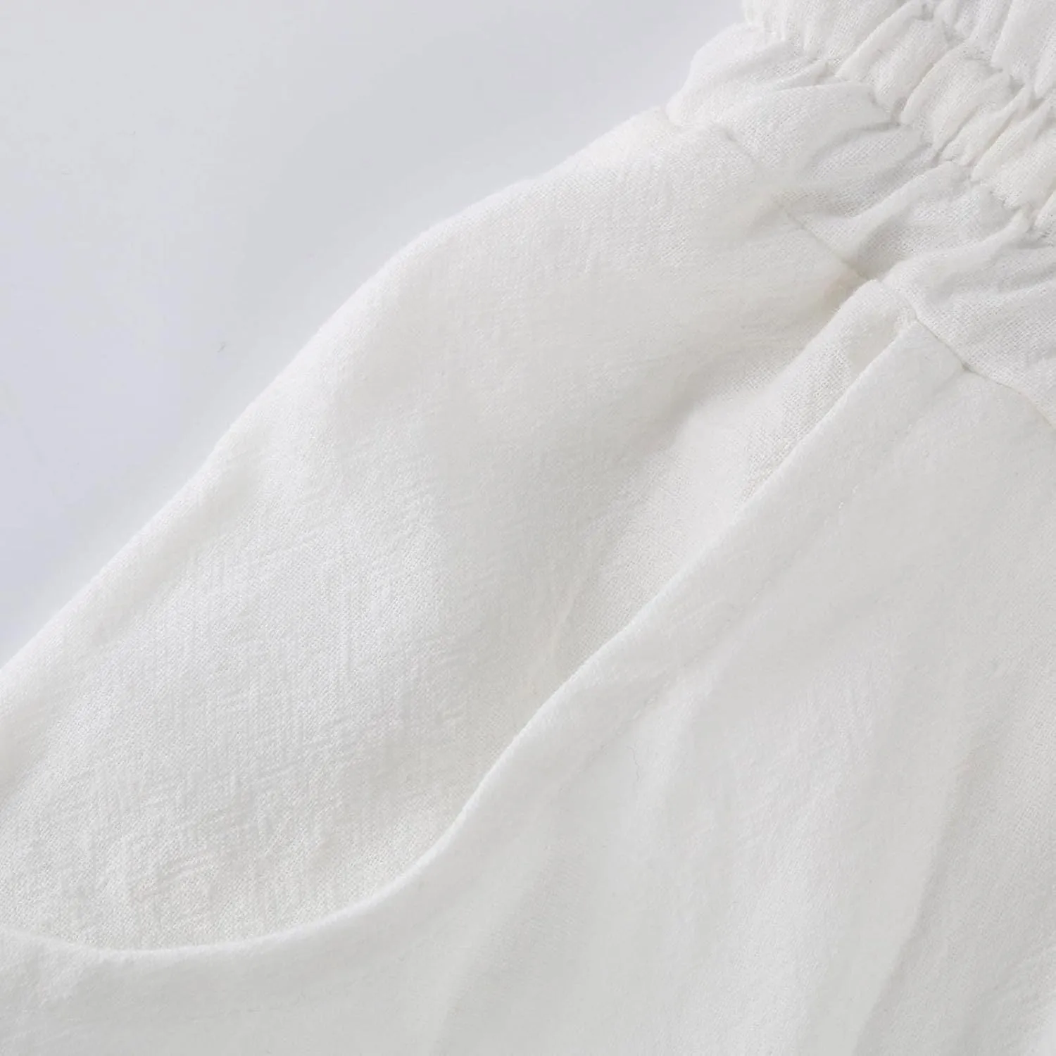 FRMUIC Women Cotton Linen Pants Summer High Waist Wide Leg Pants Drawstring Loose Trousers Casual Lounge Pants with Pocket
