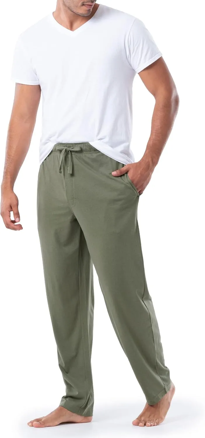 Fruit of the Loom Men's Extended Sizes Jersey Knit Sleep Pajama Lounge Pant (1 & 2 Packs)