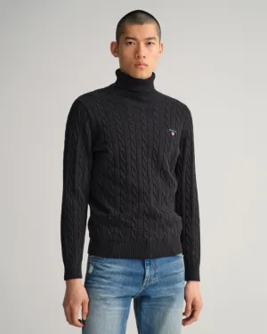 Gant Apparel Mens COTTON CABLE TURTLE NECK 97/DK CHARCOAL MELANGE