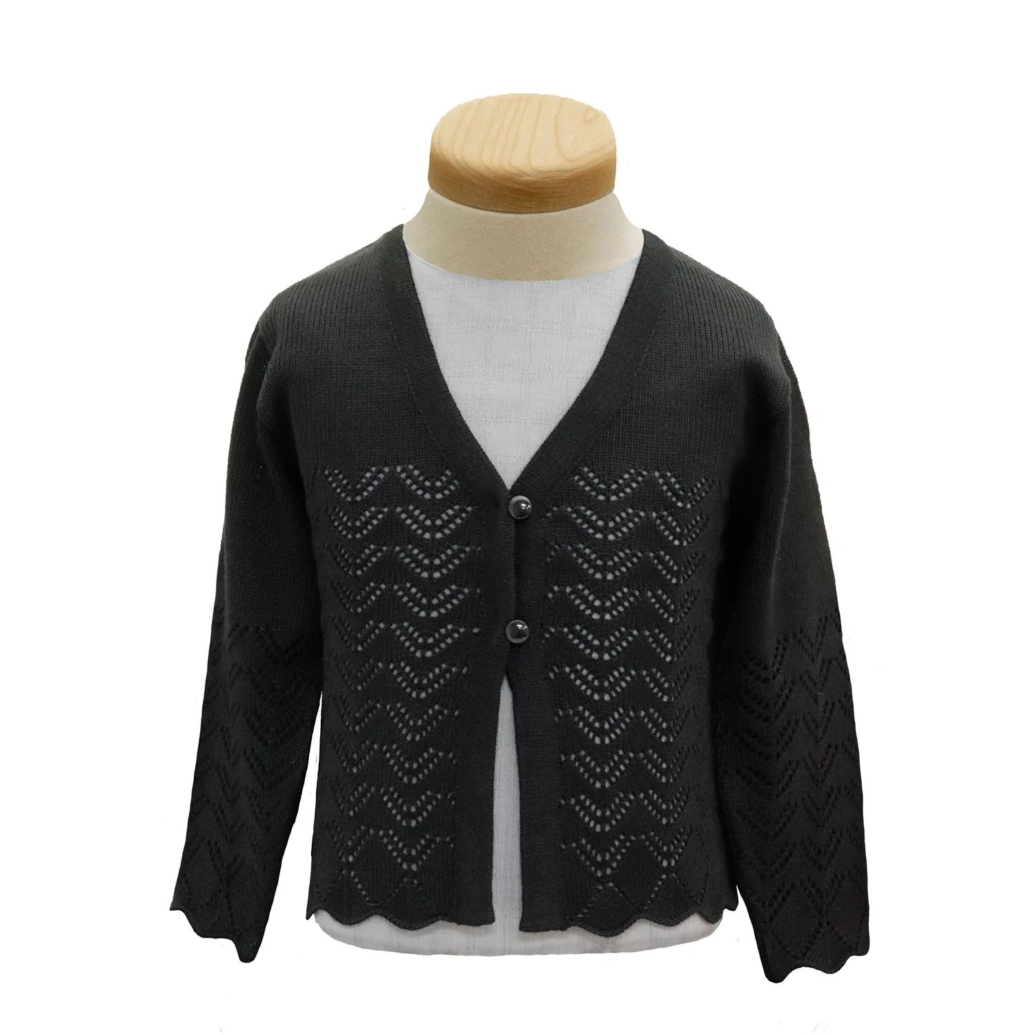Girl's Lacy V-Neck Cardigan Sweater TC-47