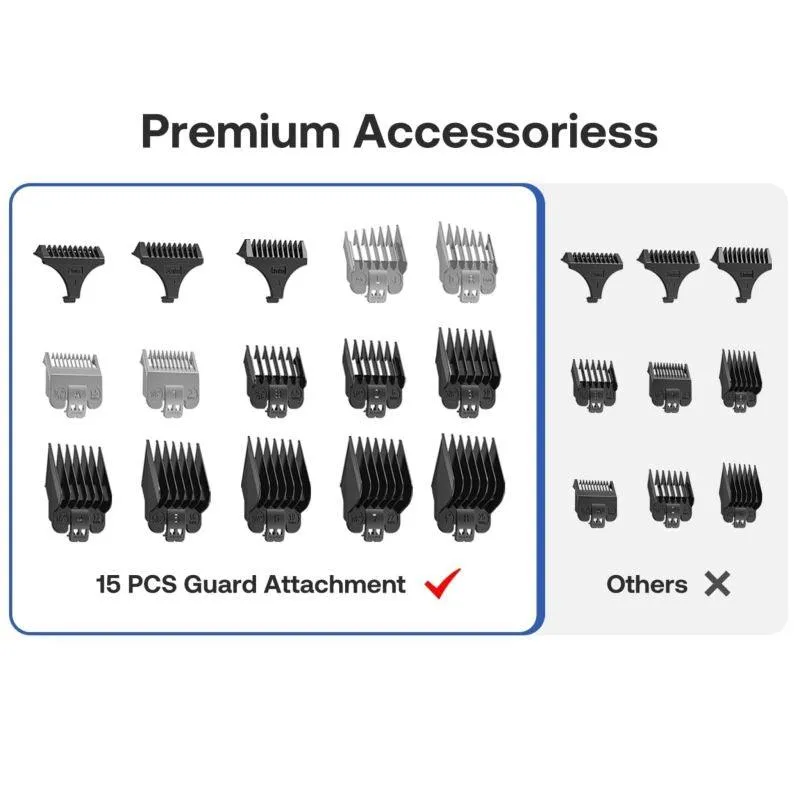 Glaker Professional Wireless Hair Clipper Kit - Black - K11S I3F