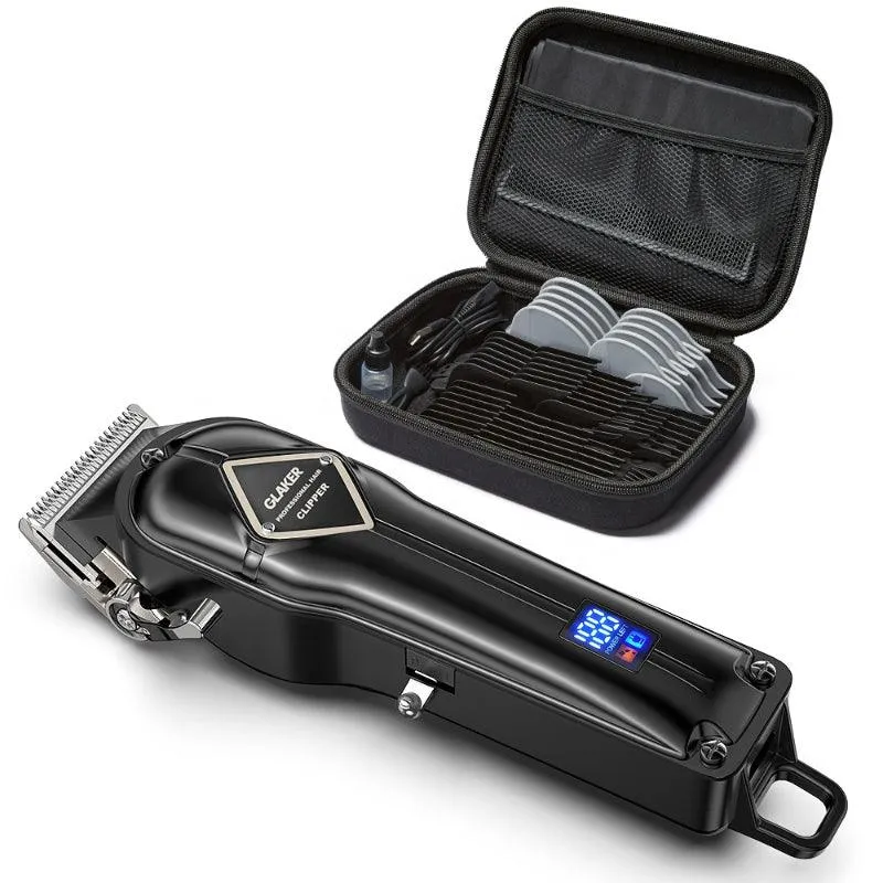 Glaker Professional Wireless Hair Clipper Kit - Black - K11S I3F