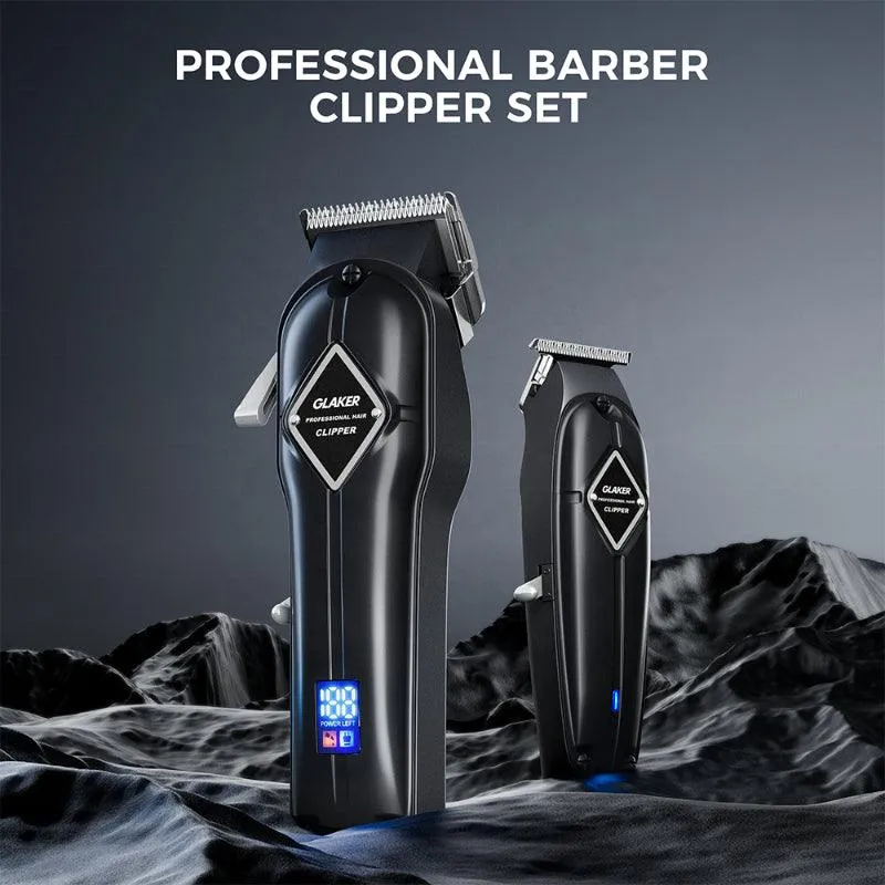 Glaker Professional Wireless Hair Clipper Kit - Black - K11S I3F