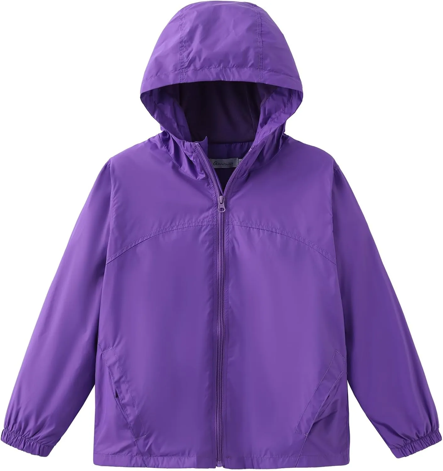 GRANDWISH Boys Girls Waterproof Rain Jacket, Lightweight Active Hooded Raincoat Kids 6-14