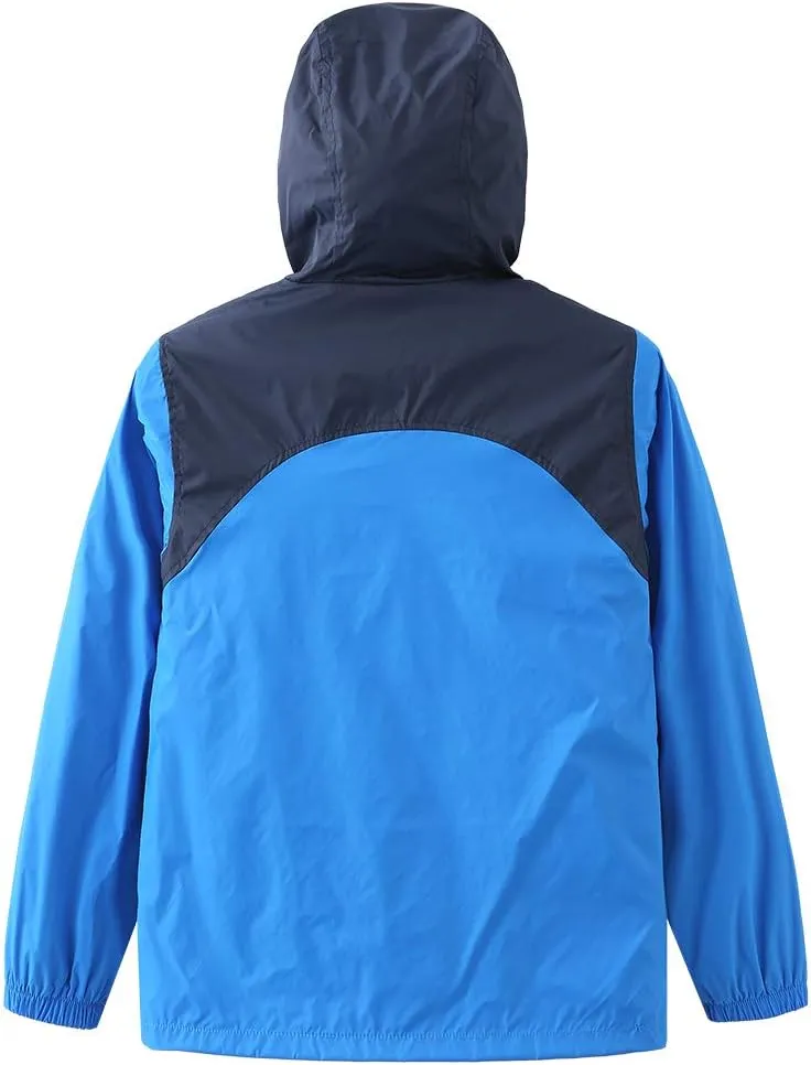 GRANDWISH Boys Girls Waterproof Rain Jacket, Lightweight Active Hooded Raincoat Kids 6-14