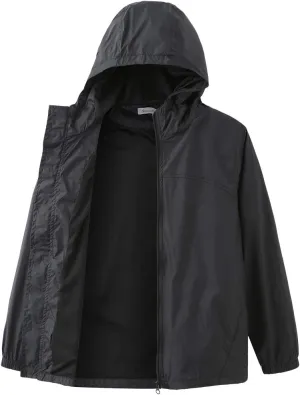 GRANDWISH Boys Girls Waterproof Rain Jacket, Lightweight Active Hooded Raincoat Kids 6-14