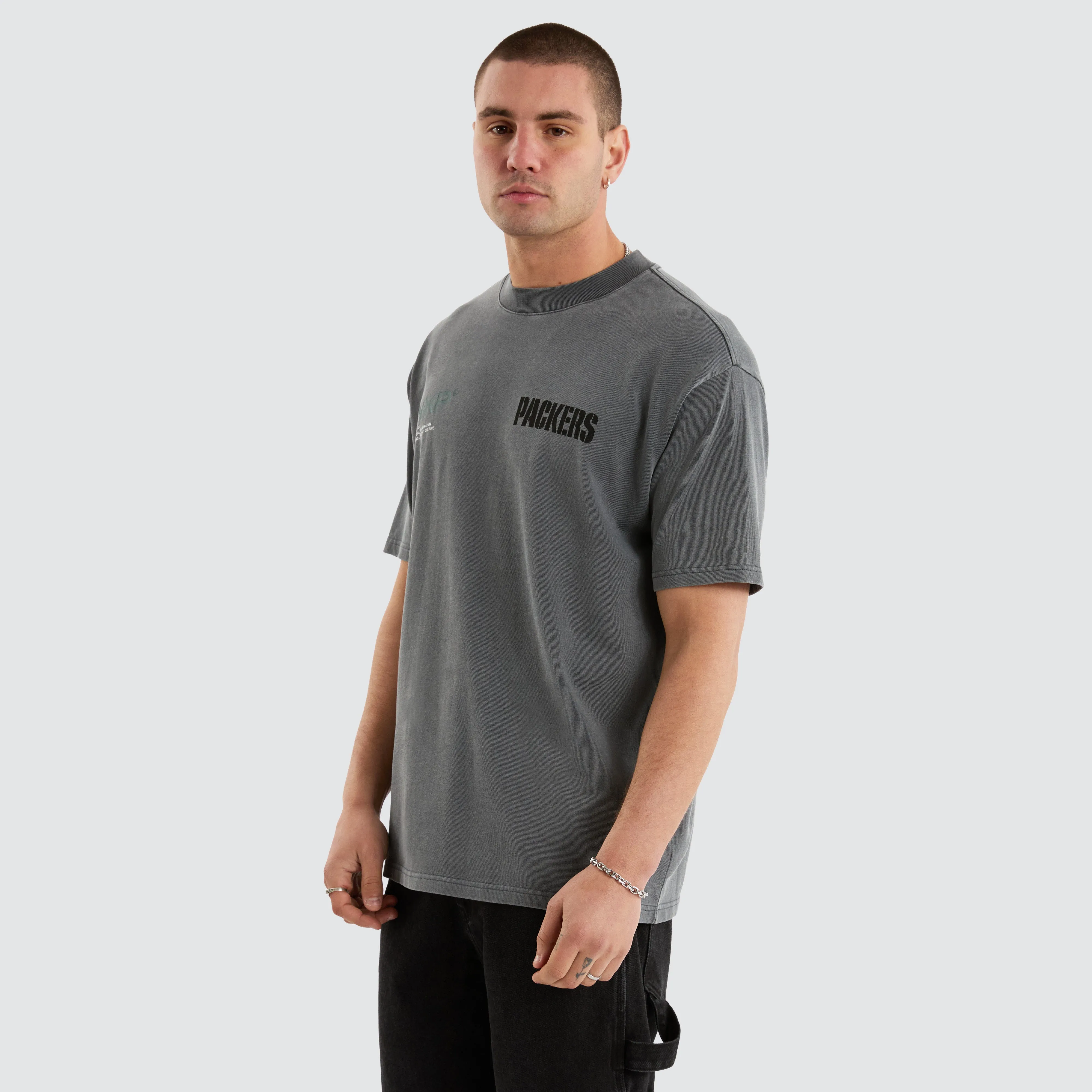 Green Bay Packers NFL Box Fit Tee Pigment Charcoal