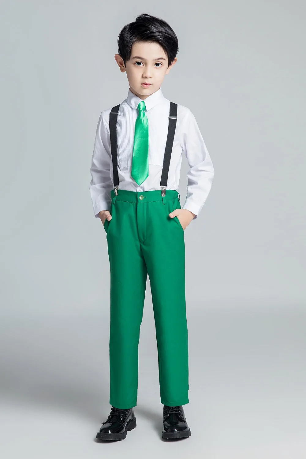 Green Kid Boys Classic 5 Piece Boys Suits
