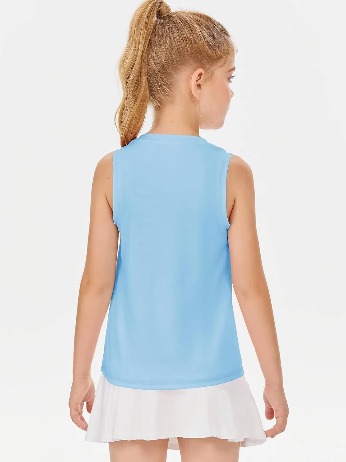 Haloumoning Girls Tank Tops Kids Sleeveless Athletic Lightweight Cute Summer Top Dancewear 5-14 Years